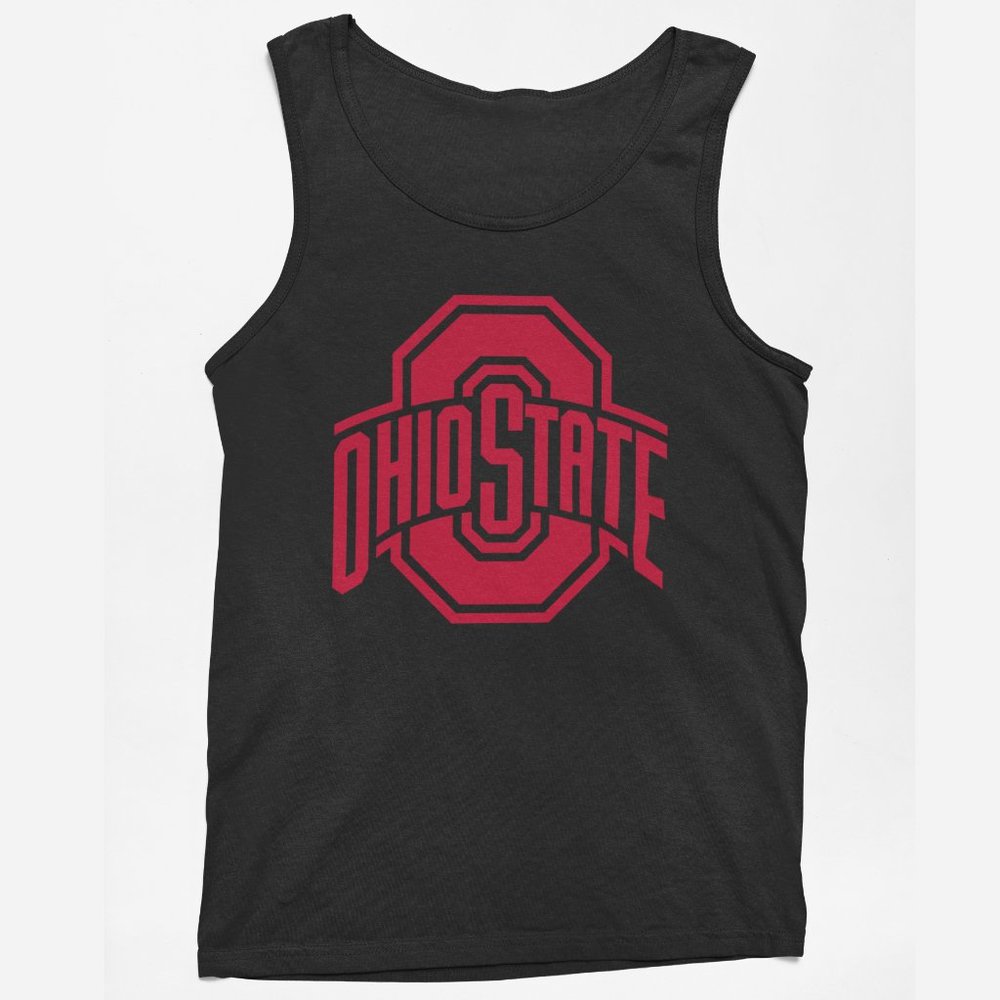 NEW Ohio State Buckeyes Letter O Wordmark Logo Tank Top BLACK